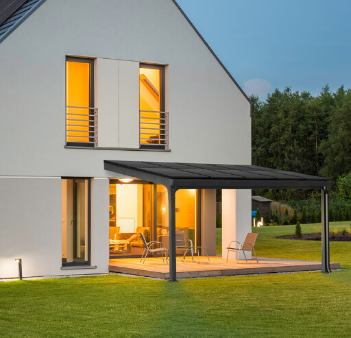 pergola solaire le soir