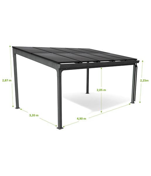 structure du carport et de la pergola solaire Aterno ENR